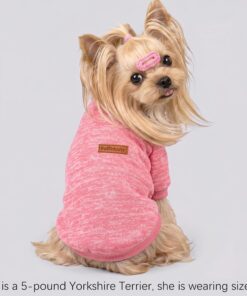 2 Pack Dog Sweaters for Small Dogs Girl Boy Winter Fleece Clothes Warm Soft Dog Sweatshirt Outfit for Dogs Cats Pet Apparel