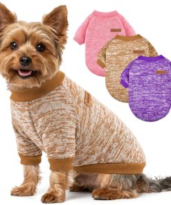 2 Pack Dog Sweaters for Small Dogs Girl Boy Winter Fleece Clothes Warm Soft Dog Sweatshirt Outfit for Dogs Cats Pet Apparel