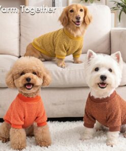 3 Pack Dog Sweaters for Small Dogs Girl Boy Winter Fleece Clothes Warm Soft Dog Sweatshirt Outfit for Dogs Cats Pet Apparel