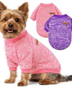 3 Pack Dog Sweaters for Small Dogs Girl Boy Winter Fleece Clothes Warm Soft Dog Sweatshirt Outfit for Dogs Cats Pet Apparel