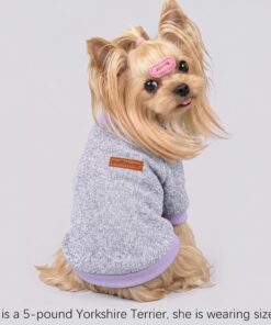 2 Pack Dog Sweaters for Small Dogs Girl Boy Winter Fleece Clothes Warm Soft Dog Sweatshirt Outfit for Dogs Cats Pet Apparel