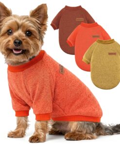 2 Pack Dog Sweaters for Small Dogs Girl Boy Winter Fleece Clothes Warm Soft Dog Sweatshirt Outfit for Dogs Cats Pet Apparel