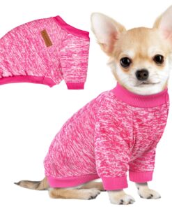 3 Pack Dog Sweaters for Small Dogs Girl Boy Winter Fleece Clothes Warm Soft Dog Sweatshirt Outfit for Dogs Cats Pet Apparel