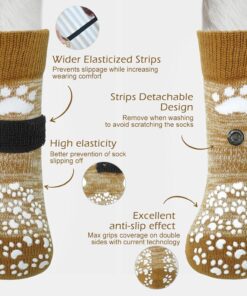 EXPAWLORER Anti Slip Dog Socks to Prevent Licking Paws, Dog Shoes for Hot Pavement, Dog Booties for Small Medium Large Senior Dogs, Traction Control Boots & Paw Protectors for...
