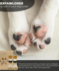 EXPAWLORER Anti Slip Dog Socks to Prevent Licking Paws, Dog Shoes for Hot Pavement, Dog Booties for Small Medium Large Senior Dogs, Traction Control Boots & Paw Protectors for...
