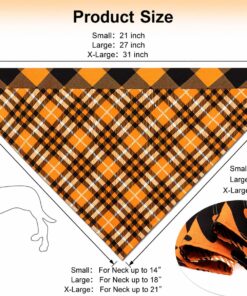 Fall Dog Bandanas 2PCS Halloween Pumpkin Spider Web Large Dogs