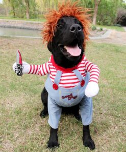 Pet Deadly Doll Dog Costume, Cosplay Halloween Christmas Funny Clothes Party Costume for Small Medium and Large Dogs (Small)