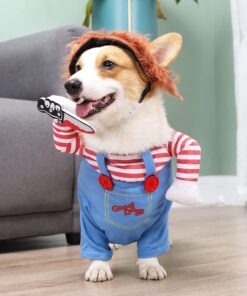 Pet Deadly Doll Dog Costume, Cosplay Halloween Christmas Funny Clothes Party Costume for Small Medium and Large Dogs (Small)