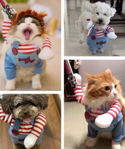 Pet Deadly Doll Dog Costume, Cosplay Halloween Christmas Funny Clothes Party Costume for Small Medium and Large Dogs (Small)
